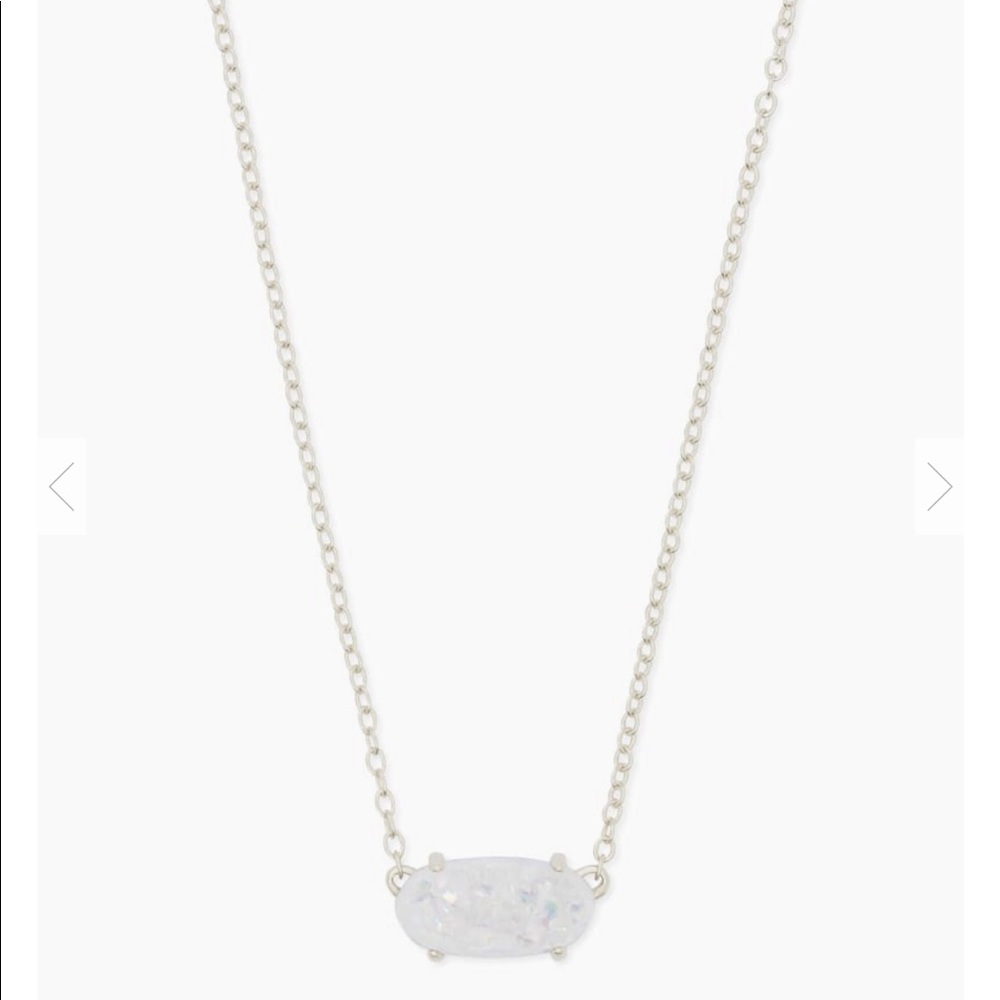 Kendra Scott Ever Silver Iridescent Pendant NIB